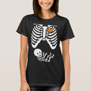Skeleton Pregnancy Announcement XRay Halloween Cos T-Shirt