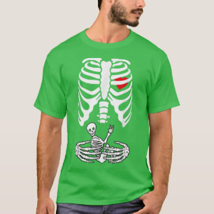 Skeleton Pregnancy Baby Halloween Costumes Pregnan T-Shirt