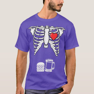Skeleton Pregnancy Burger Beer Xray Halloween Soo T-Shirt