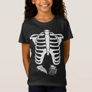 Skeleton Pregnancy Pizza Beer Xray Halloween Men W T-Shirt