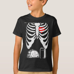 Skeleton Pregnancy Taco Beer Xray Halloween Soon D T-Shirt