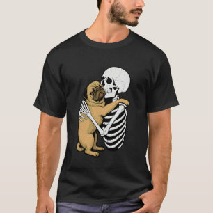 Skeleton Pug Halloween Dog Lover Puppy Bones Skull T-Shirt