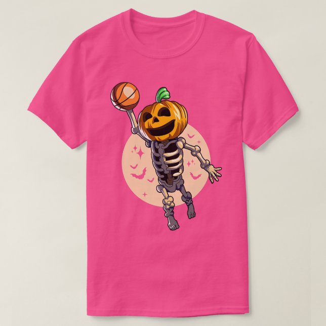 Skeleton Pumpkin Baller T-Shirt (Design Front)
