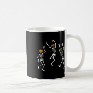 Skeleton Pumpkin Head Dancing Halloween Spooky Bon Coffee Mug