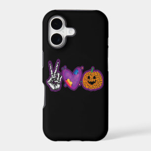 Skeleton Pumpkin Peace Love Halloween