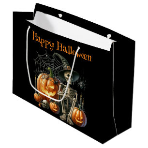 Skeleton Pumpkins Halloween Gift Bag