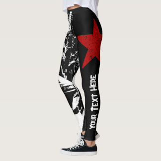 Skeleton Punk Rock Custom Text Street Art Leggings