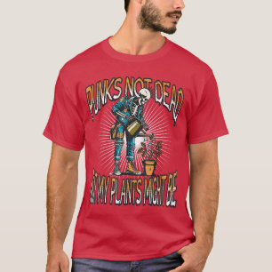 Skeleton Punk Rock Gardener Halloween Gardening 1  T-Shirt