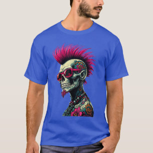 Skeleton Punk Rock Mohawk Rocker for Toddlers Boys T-Shirt