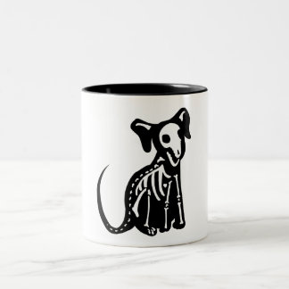 Skeleton Pup Two-Tone Coffee Mug