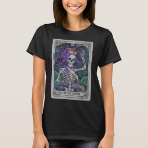 Skeleton Queen Tarot Card Gothic Witchy Halloween  T-Shirt