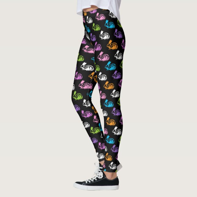 Skeleton Rabbit Pattern Leggings (Left)