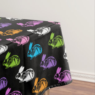 Skeleton Rabbits Pattern Tablecloth