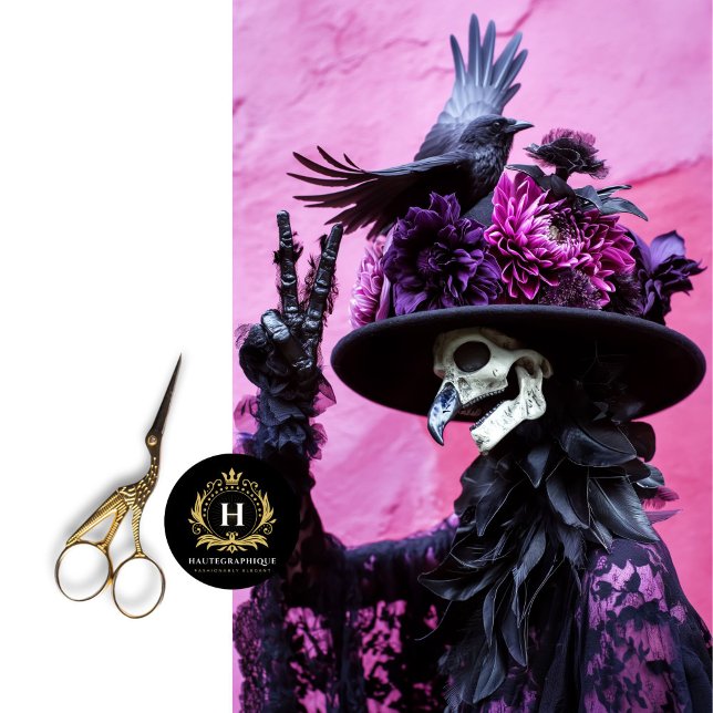 Skeleton Raven Gothic Hat Purple Floral Drama Tissue Paper (Creator Uploaded)