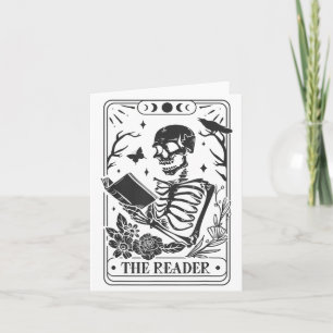 Skeleton Reading Book Lover Funny The Reader Tarot Card