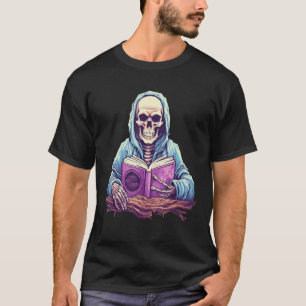 Skeleton Reading Book  Pastel Goth Bookish Librari T-Shirt