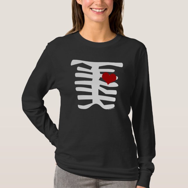 Skeleton Red Heart T-Shirt (Front)