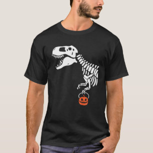 Skeleton Rex Trick R Treat Costume Funny Halloween T-Shirt