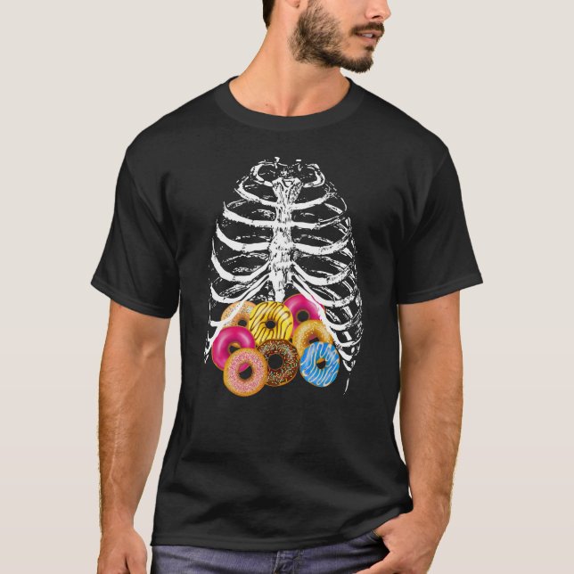Skeleton Rib Cage doughnuts T-Shirt (Front)