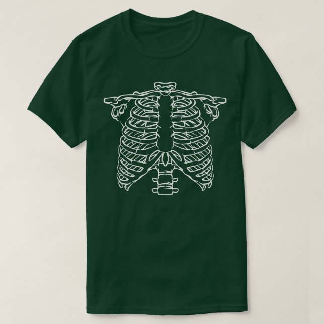 Skeleton Rib Cage  Easy Halloween Costume on Rib C T-Shirt (Design Front)