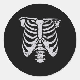 Skeleton Rib Cage Easy Halloween Costume Ribcage S Classic Round Sticker