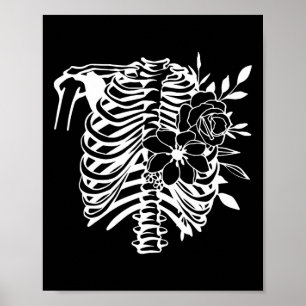 Skeleton Rib Cage Flower Easy Halloween Costume 1  Poster