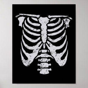 Skeleton Rib Cage Flower Easy Halloween Costume  Poster