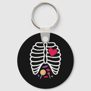 Skeleton Rib Cage Funny Halloween Boys Girls Key Ring
