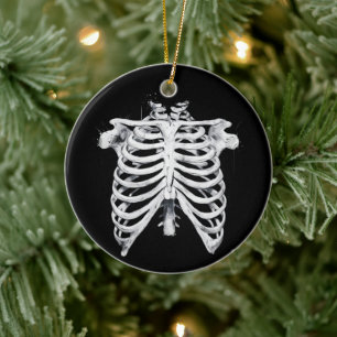 Skeleton Rib Cage Halloween Costume Ceramic Tree Decoration