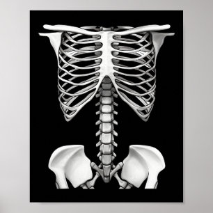 Skeleton Rib Cage Halloween Costume Gifts For Men Poster