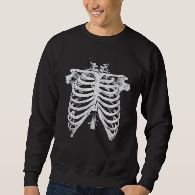 Skeleton Rib Cage Halloween Costume Sweatshirt (Front)