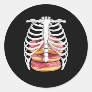 Skeleton Rib Cage Halloween Costume Tees Gifts Classic Round Sticker