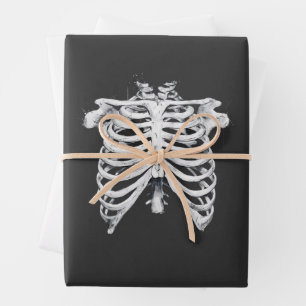 Skeleton Rib Cage Halloween Costume Wrapping Paper Sheet