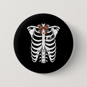 Skeleton Rib Cage Halloween Footbyll Soccer Costum 6 Cm Round Badge