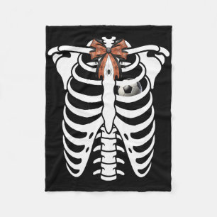 Skeleton Rib Cage Halloween Footll Soccer Costume Fleece Blanket