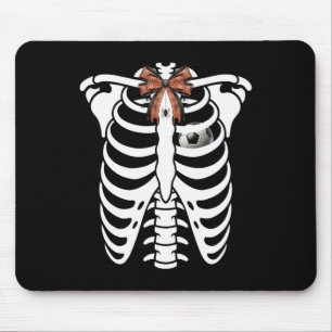 Skeleton Rib Cage Halloween Footll Soccer Costume Mouse Pad