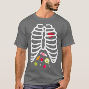 Skeleton Rib Cage Heart Candy Cute Adult Kids T-Shirt