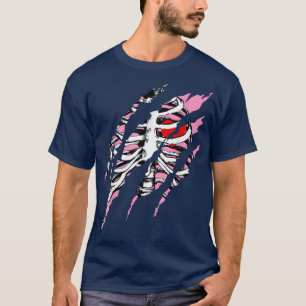 Skeleton Rib Cage Heart Halloween Costume Xray Men T-Shirt