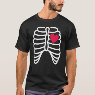 Skeleton Rib Cage Heart X Ray Adults Kids  Hallowe T-Shirt