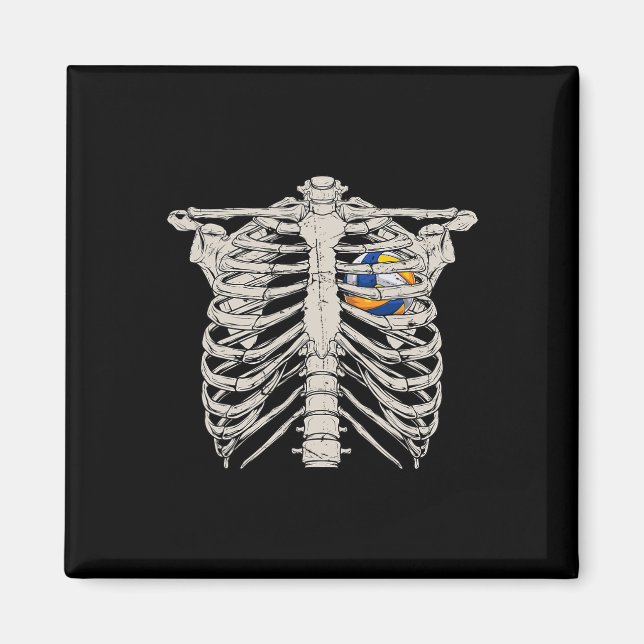 Skeleton Rib Cage Volleyll Ll Heart Happy Hallowee Magnet (Front)