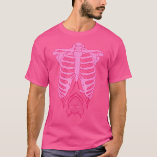 Skeleton Rib Cage With Bat Nu Goth Pastel Goth Aes T-Shirt