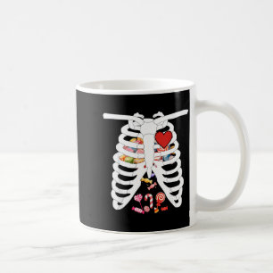 Skeleton Rib Cage X-ray Candy Funny Halloween Coffee Mug