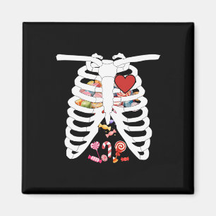 Skeleton Rib Cage X-ray Candy Funny Halloween Cost Magnet