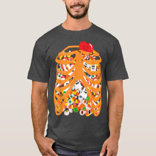 Skeleton Rib Cage Xray Candy Halloween Trick or Tr T-Shirt