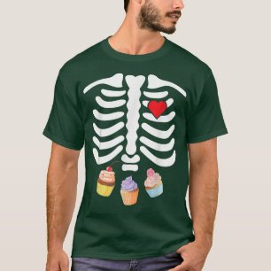 Skeleton Ribs Junk Food Belly Cupcakes Funny Hall T-Shirt