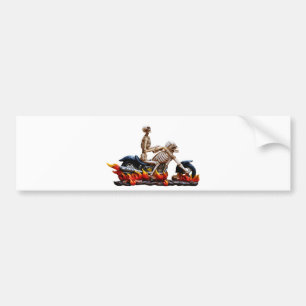 Skeleton Rider Bumper Sticker