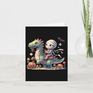 Skeleton Riding Dragon Halloween Pumpkin Theme Kid Card