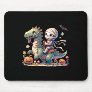 Skeleton Riding Dragon Halloween Pumpkin Theme Kid Mouse Pad