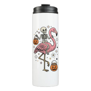 Skeleton Riding Flamingo Halloween Candy Shirt_1 Thermal Tumbler