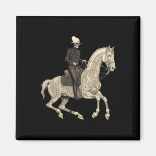 Skeleton Riding Horse Cowboy Horse Lover Halloween Magnet